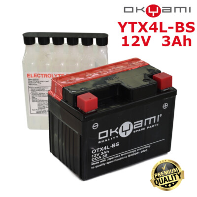 Axis BATTERIA CBTX4L-FA GEL YTX4L-BS YAMAHA AXIS 50 12V 3AH PRONTO USO 
