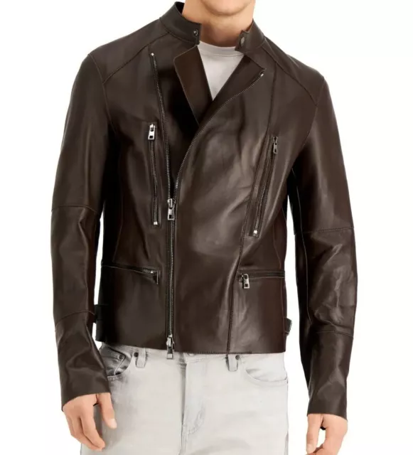 MICHAEL KORS MENS $898 Nappa Leather Moto Jacket Sz: XXL