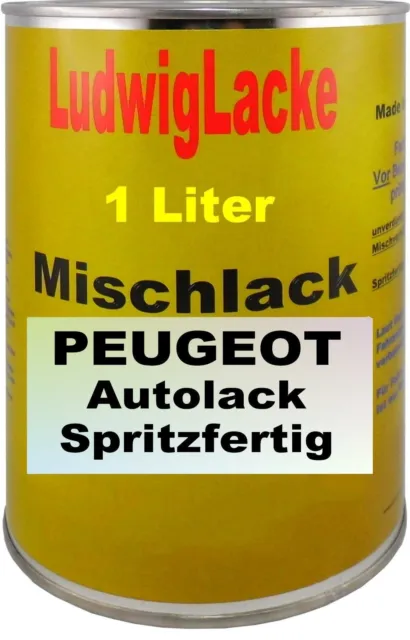 1 Litre Prêt à la Pulvérisation Basislack pour Peugeot Obsidien Noir Perl. Exld