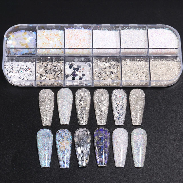 Paillettes per unghie, polvere glitter per unghie di alta qualità, scintillante, lucida per