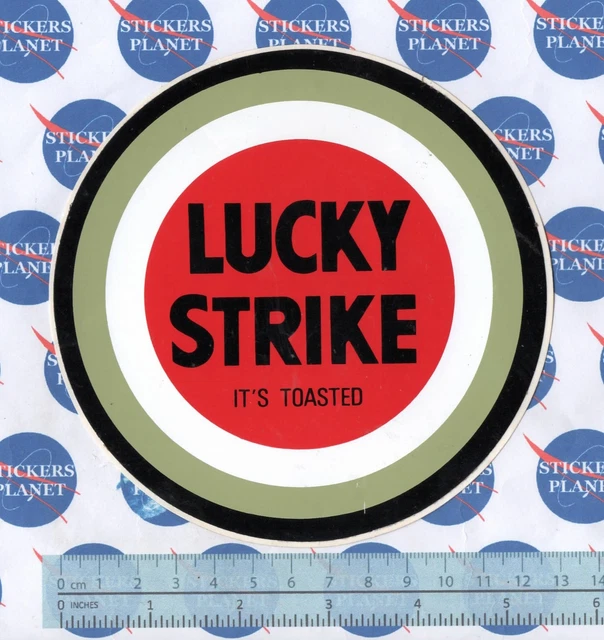 Autocollant Vintage Lucky Strike – Années 80, Origine Italie, Très Bon état