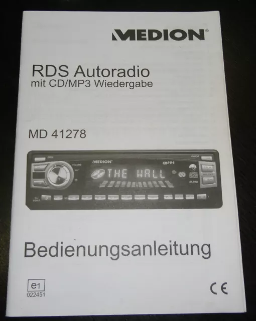 Betriebsanleitung MEDION RDS Autoradio MD 41278