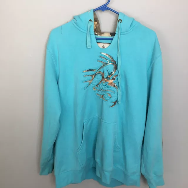 Legendary Whitetails Blue Camo Hoodie Size XL Womens