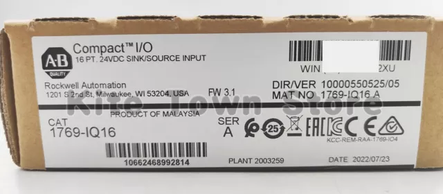 New Factory Sealed AB 1769-IQ16 /A CompactLogix 16 Pt 24VDC Input Module US