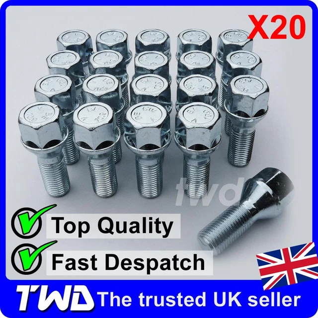 20 ALLOY WHEEL TUNER KEY BOLTS M14 x 1.5 FITS VW GOLF PASSAT AUDI A3 A4