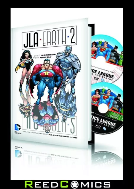 JLA EARTH 2 HARDCOVER AND DVD BLU RAY SET New Hardback Justice League of America