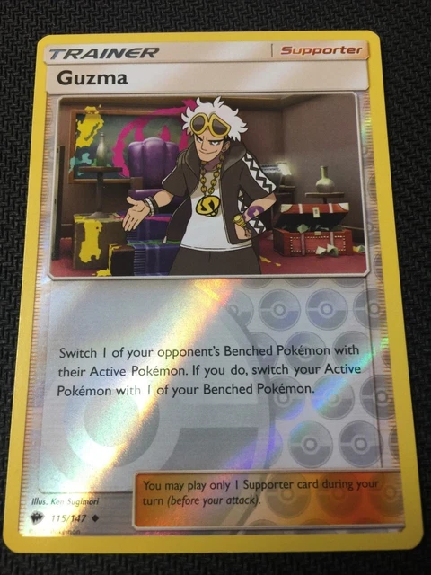 Pokemon: SM BRENNENDE SCHATTEN GUZMA 115/147 UNGEWÖHNLICHE UMGEKEHRTE