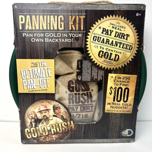NEW Discovery Channel Gold Rush Panning Kit With Real Pay Dirt Mining Game