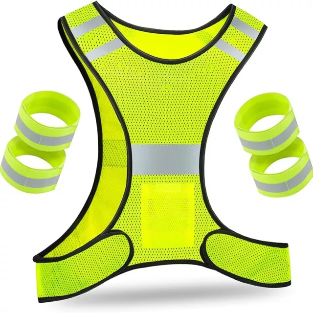 3X(Gilet RéFléChissant - Gilet de VéLo Haute Visibilité avec Attache RéGlab5586