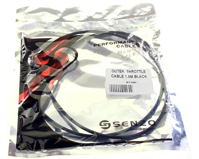 Cable acelerador exterior Senzo negro (1,5M) kart carreras de karting carreras