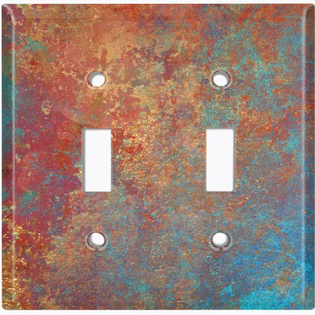 Metal Light Switch Cover Wall Plate Metal Distressed Copper Worn Patina MET022