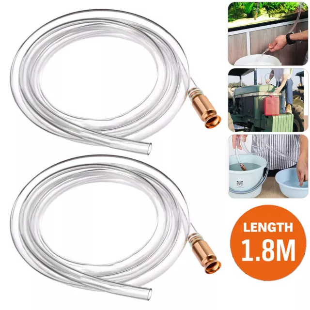 1.8M 6FT Siphon Hose Pump Self Priming Jiggler Shaker Transfer Fuel Water Oil