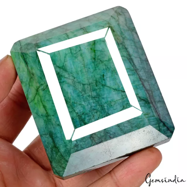 1895 Cts Natural Green Emerald From Brazil Earth Mined Octagon Cut Huge Gemstone