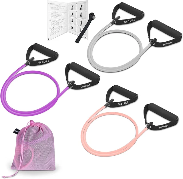 Resistance Exercise Bands Set with Handles Workout Bands for Physical Therapy, S