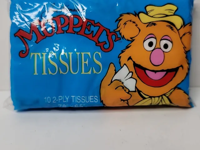 VTG Muppets Jim Hensons Travel Tissue Pack Never Opened New 1988 Fozzie Bear 2