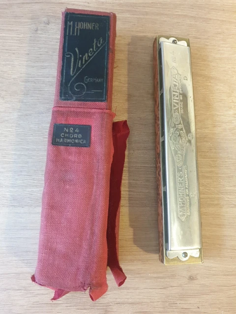 hd【used】HOHNER VINETA No4 ハーモニカ Hohner Vineta No 4 Chord Harmonica with Box Made In Germany