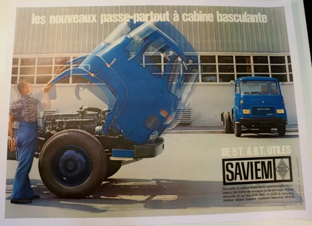 Manifesto Antica Camion Renault Saviem SM6 SM7 SM8 - SG2 SG3 TP3 Galeone