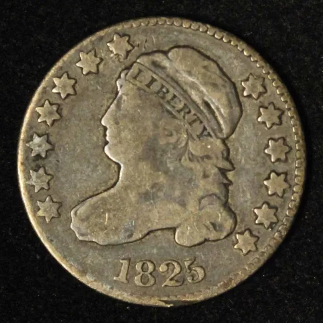 1825 10c Capped Bust Dime - Free Shipping USA