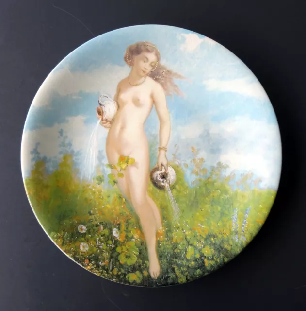 Assiette plate 22 cm, faience Gien, Vénus au jardin d'Eugénie, Guerard Michel