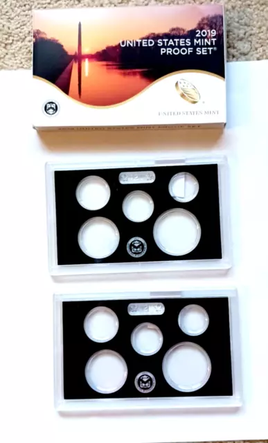 (2) Official NEW US MINT Clear Acrylic Coin Holders/2 Pack Box-Slots for 5 Coins