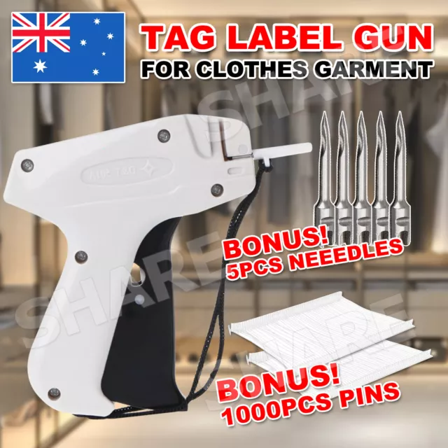 Clothes Garment Price Label Tagging Tags Gun Machine+1000 Barbs 5 Steel Needles