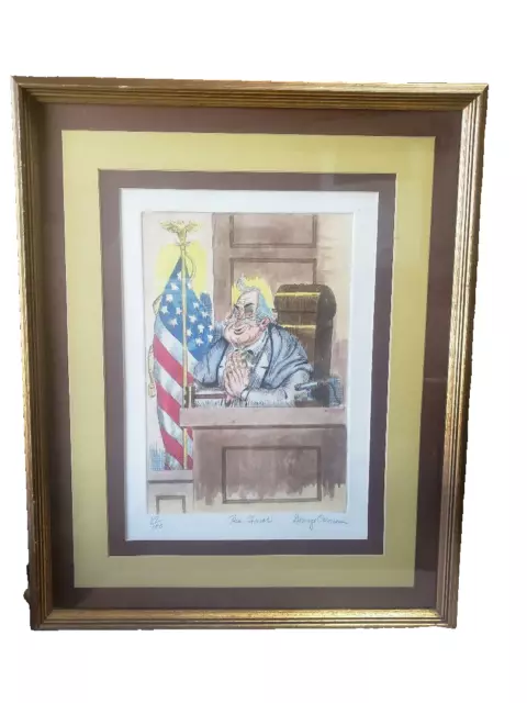 GEORGE CRIONAS Hand Signed Art Limited 87/100 Etching "His Honor" Caricature