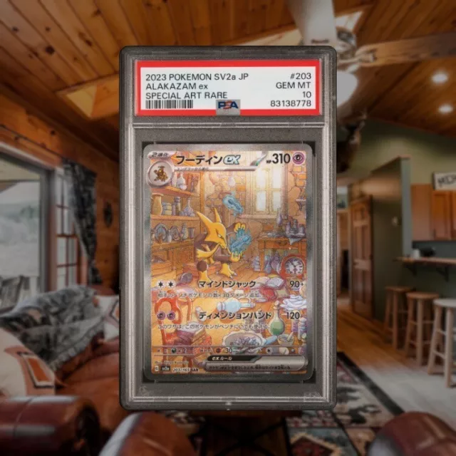Alakazam ex PSA 10 Pokemon Card 203 151 Japanese 2023 sv2a Graded Gem SAR