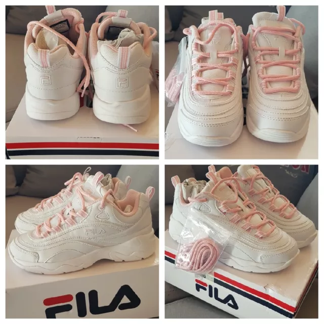 Fila rose pale et blanche clearance