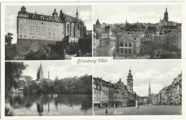 Altenburg, Schloß, Theater, Teich, Markt, alte Foto-Ak um 1930