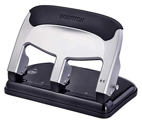 Bostitch Office EZ Squeeze Heavy Duty 3 Hole Punch 40-Sheet Capacity Use Less...