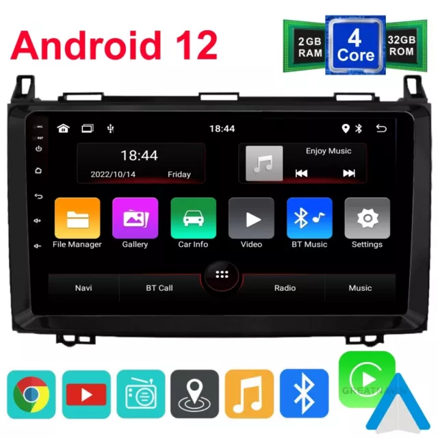 Double Din GPS Sat Nav Car Stereo Radio Player DAB For Mercedes-Benz A B Class