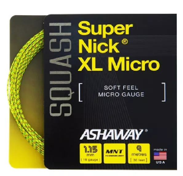 Ashaway SuperNick (Super Nick) XL Micro Yellow Squash String Set