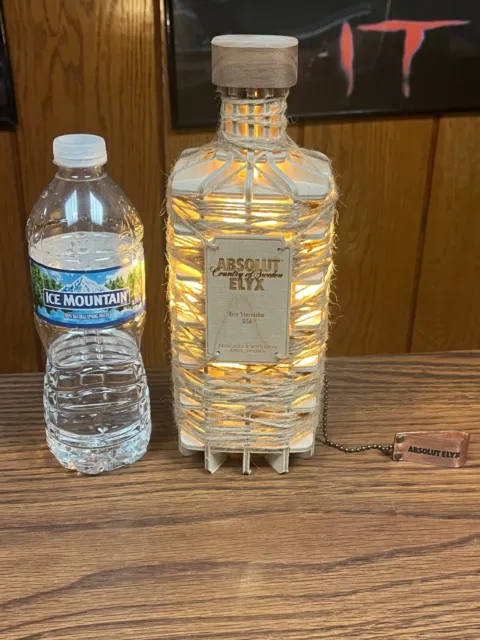 Rare Absolut Vodka Elyx Display Bottle Lamp Made By An Artist In Thailand