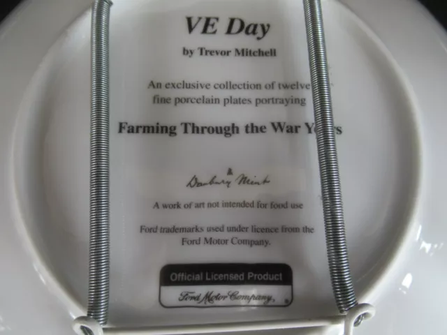VE Day Decorative Plate 'Farming Through the Years' Ford Motor Co - EX COND 3