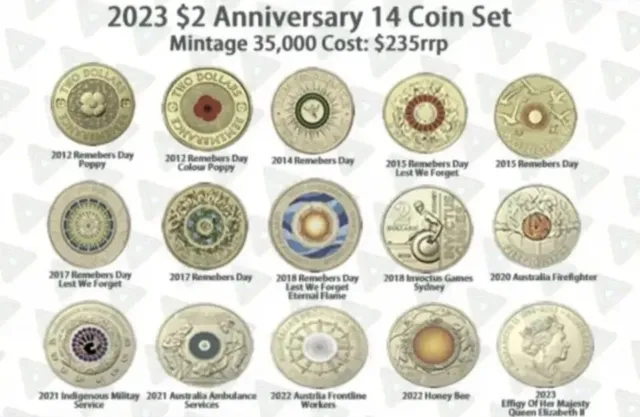 2023 RAM $2 - 35th Anniversary of The $2 Coin - 14 Coins Set PRE-SALE