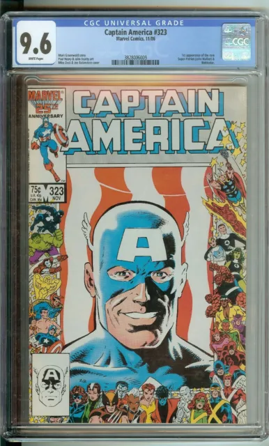 Captain America #323 CGC 9.6 Marvel Comic 1986 1st New Super-Patriot White Pages