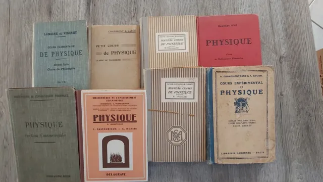 Lot  8 Livres Scolaires Anciens De Physique  Datant De 1905 A 1951