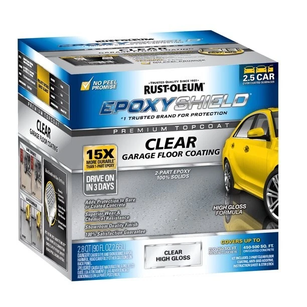 Rust-Oleum EpoxyShield Clear Gloss Premium Floor Coating Kit 90 oz. New