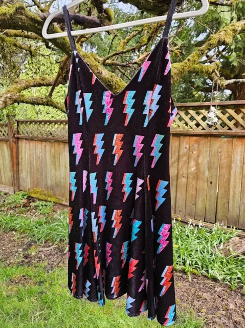 Black Milk Ziggy Stardust Velvet Mini Strappy Dress Large L