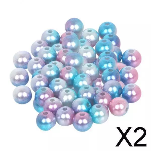 2X 50/100/200/500Pc ABS Plastic Loose Beads 8mm  Blue Purple