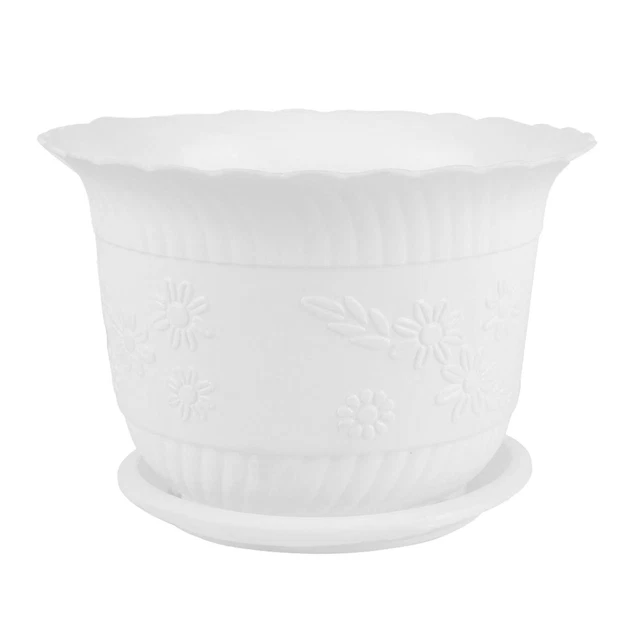 Accueil motif floral plastique usine Aloès Cactus Blanc Pot fleur 23cm diam