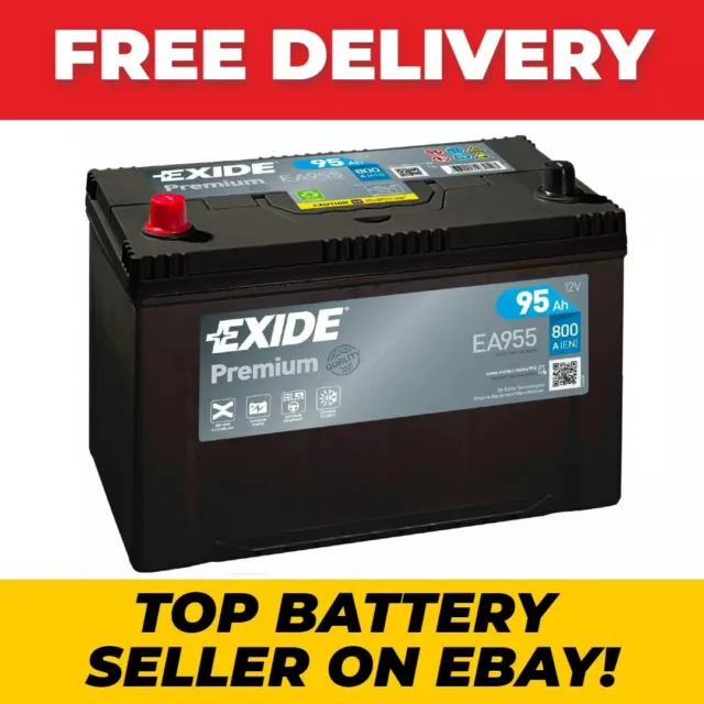 Type 250TE Car Battery 12V 95Ah 800A Exide EA955 Premium Battery