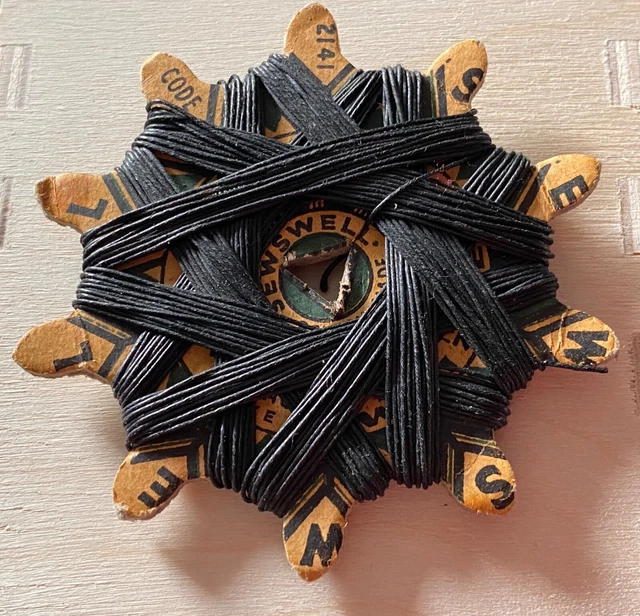 VINTAGE SEWSWELL LINEN Thread Black No. 2141 £4.00 PicClick UK