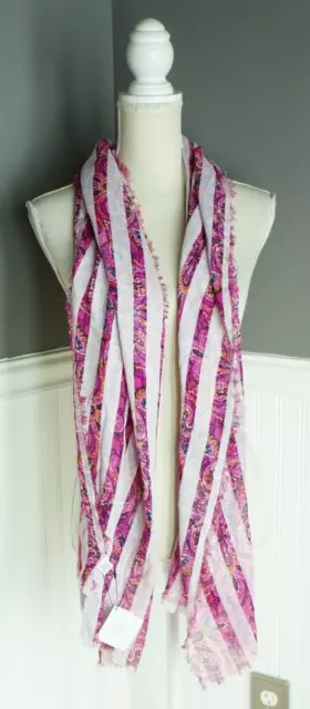 VERA BRADLEY WOVEN Stripe Scarf Dream Tapestry Pink Paisley $15.99 ...