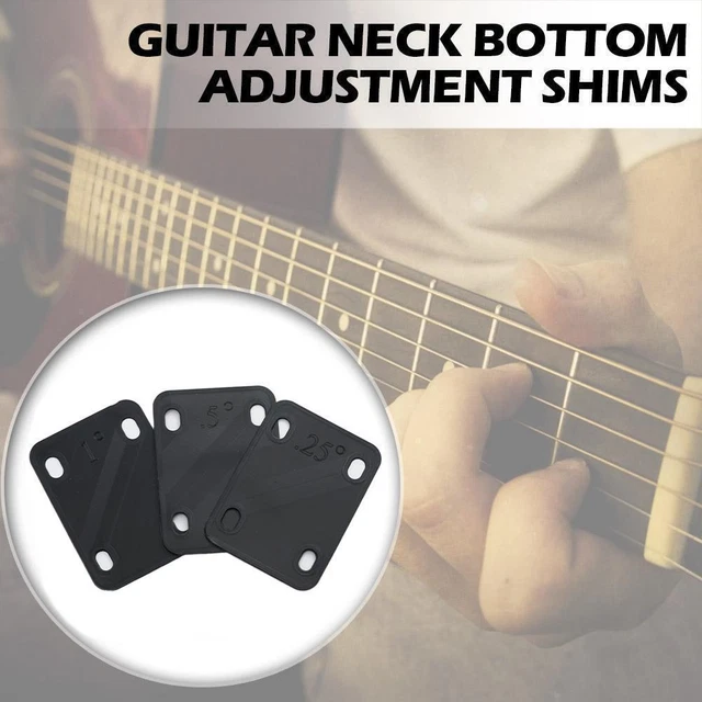 3pcs Neck Shims Guitar Neck Spacer Plastic Electric Degree FAST 1/0.5/0.25 B8C0