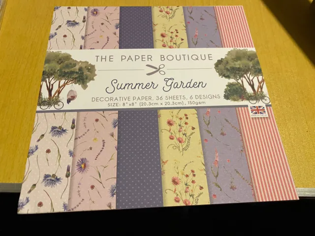 The Paper Boutique - Summer Garden - Decorative Papers - 36 8x8 Sheets - New