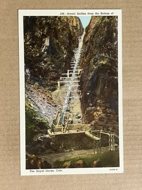 Postcard Royal Gorge Colorado Scenic Incline Railway Vintage CO
