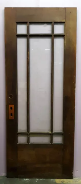 32"x79.5"x1.75" Antique Vintage Wood Wooden Interior Entry Door Windows Glass