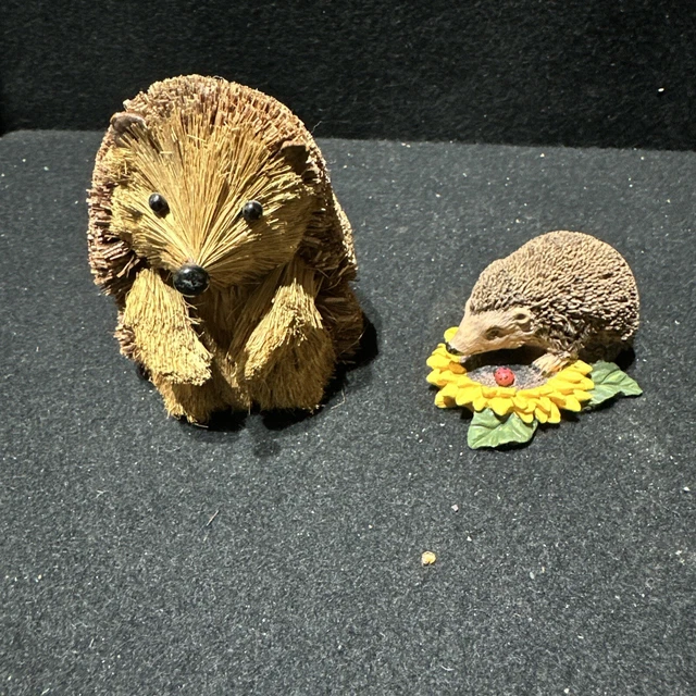 2 X Vintage Hedgehog Ornaments