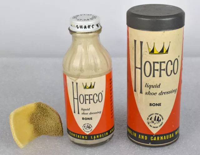 Vintage Harri Hoffmann Co Hoffco Liquid Shoe Dressing Wax Bone White Advertising